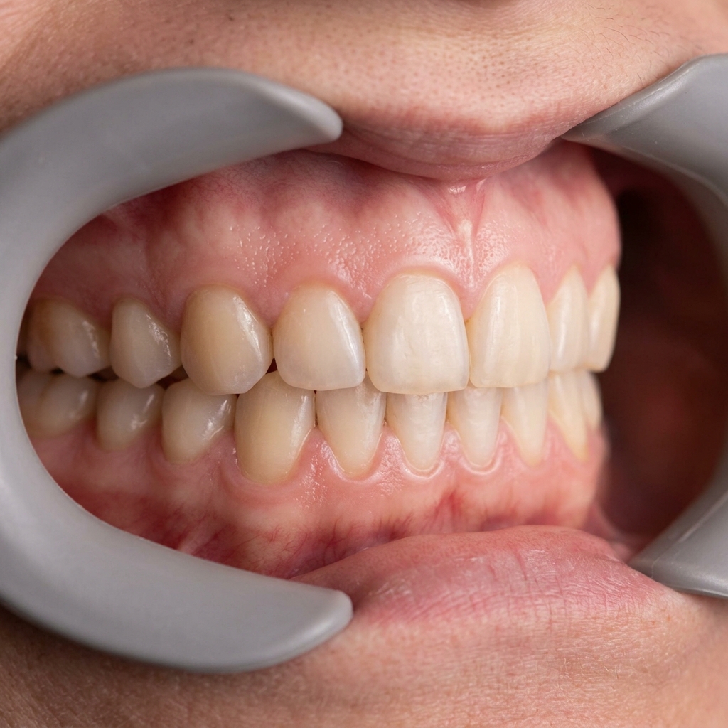 Illustrative visual — healthy gum tissue after periodontal care