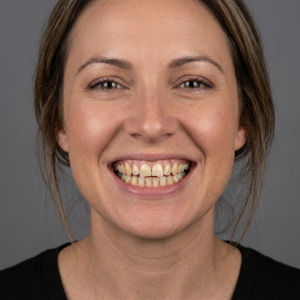 Illustrative visual — smile before comprehensive dental care treatment